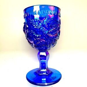 Madonna Inn goblet in Cobalt Blue by Fenton